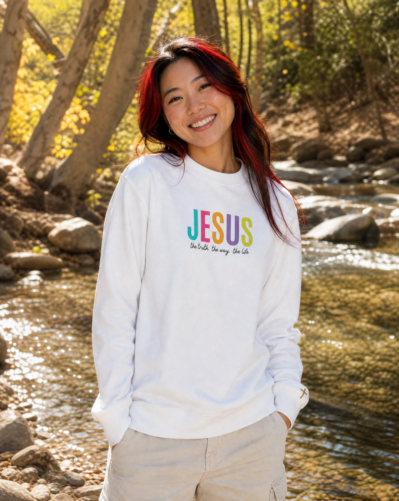 Jesus - The Truth. The Way. The Life., Printed Sweatshirt