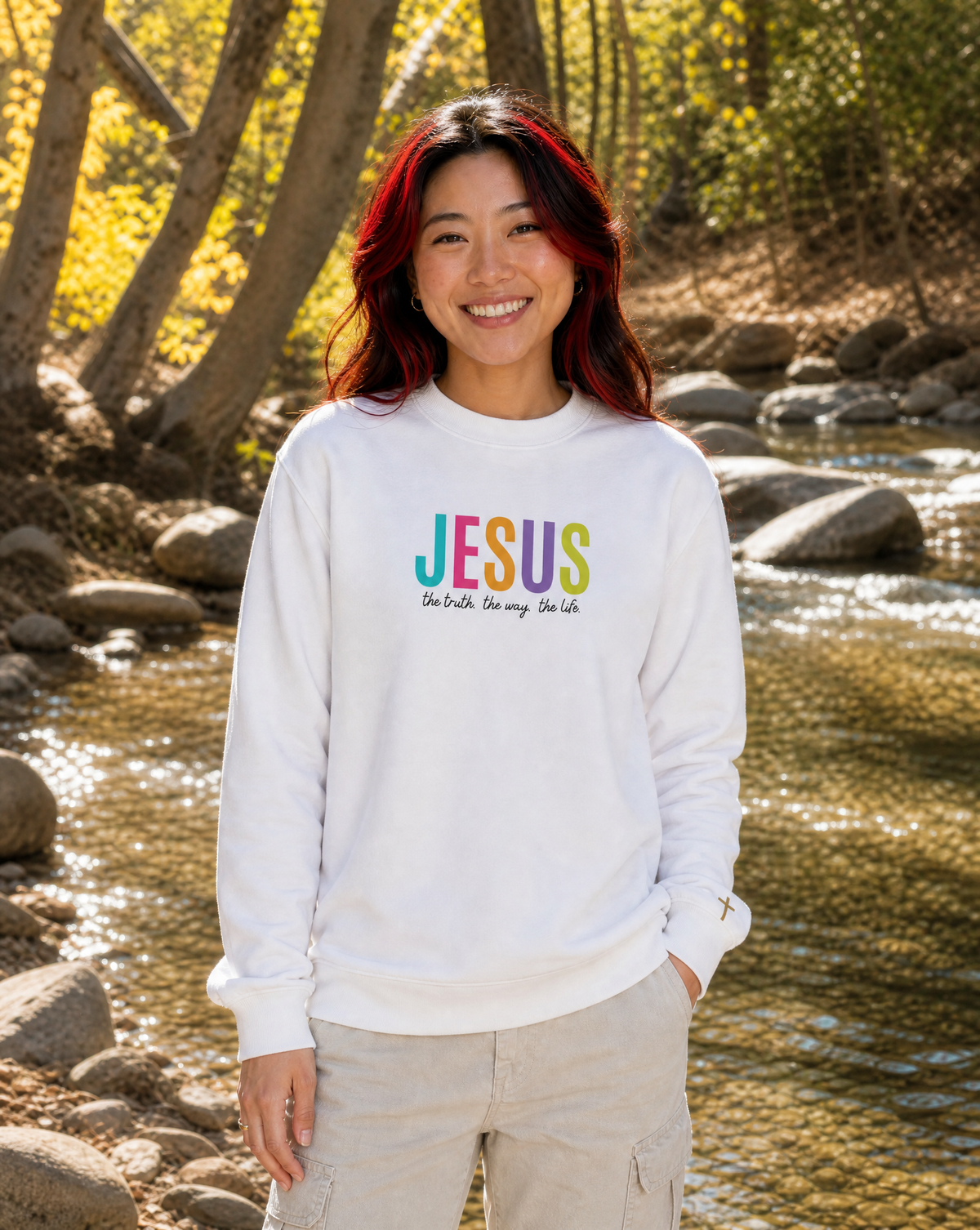 Jesus - The Truth. The Way. The Life., Printed Sweatshirt