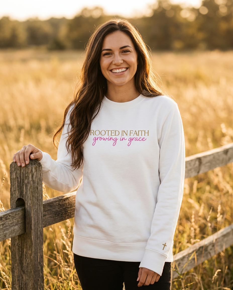 Rooted In Faith, Growing In Grace, Printed Sweatshirt